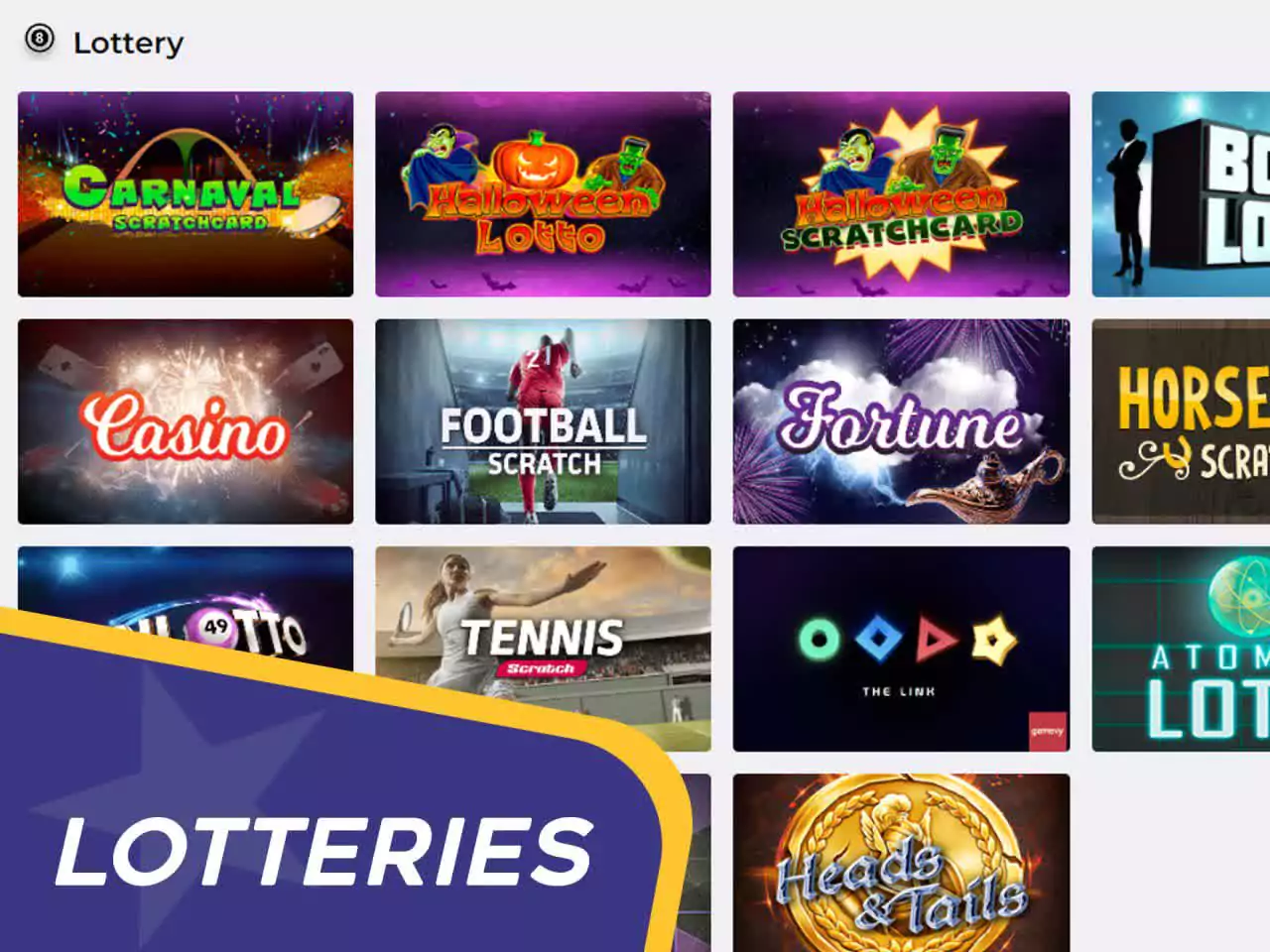 Test your luck and try to win a prize in a lottery.