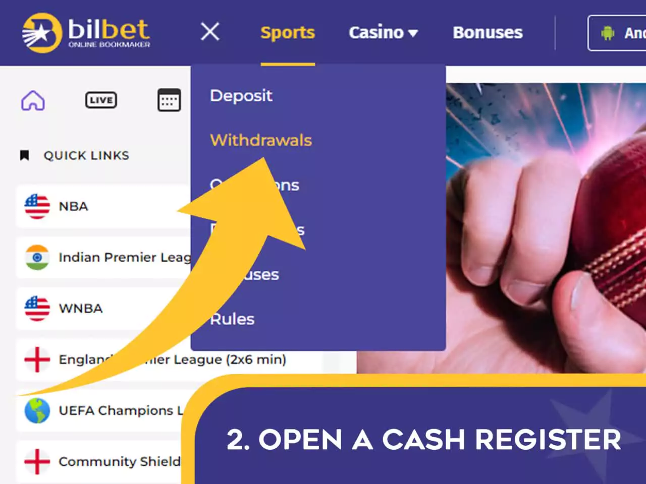 Go to the Bilbet cashier.